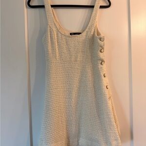 Zara Cream Textured Dress
